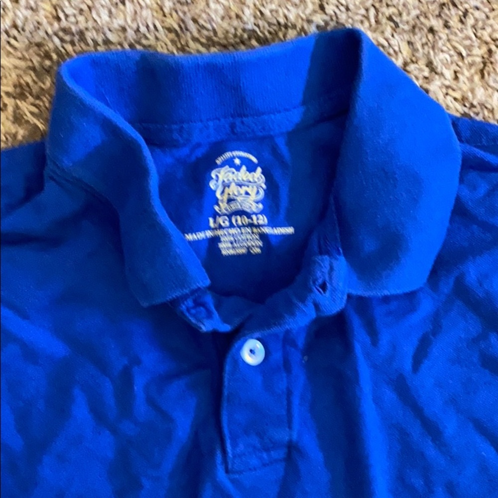 Faded Glory Boys Blue Short Sleeve Polo - Picture 4 of 5